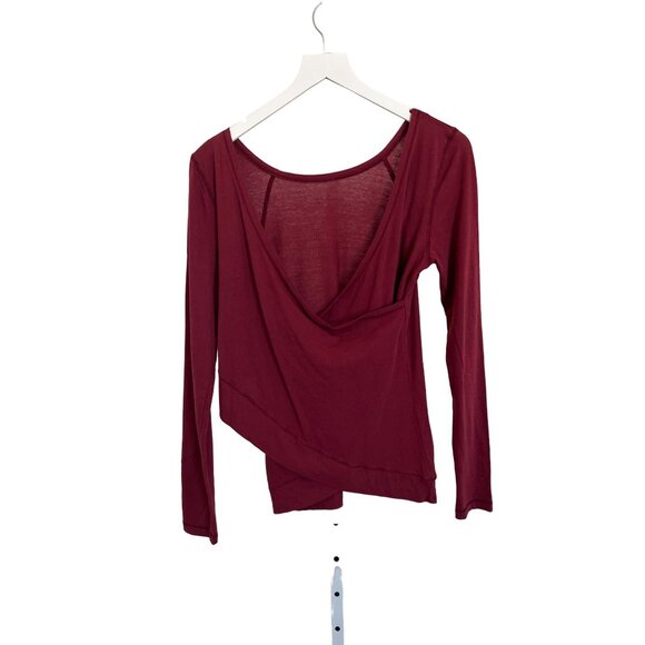 Bobi Bordeaux Reversible Criss-Cross Long Sleeve Top - Picture 7 of 7